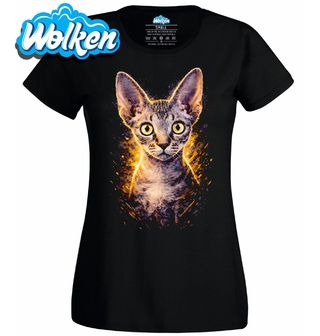 Dámské tričko Zvědavá Kočka Devon Rex.jpg