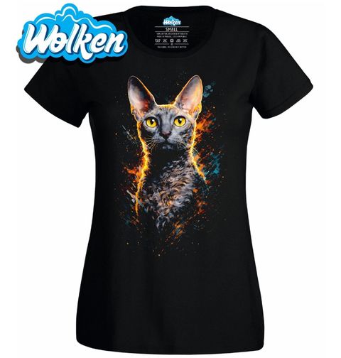 Obrázek produktu Dámské tričko Šedá Kočka Devon Rex