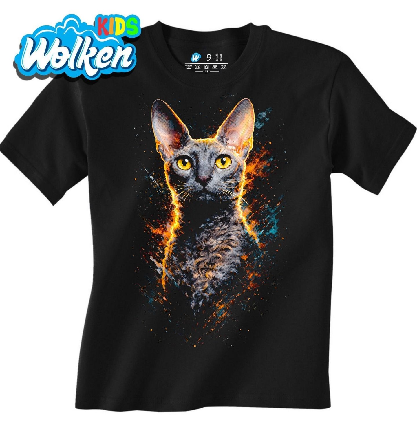 Dětské tričko Šedá Kočka Devon Rex.jpg