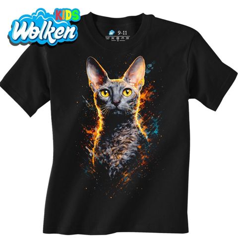 Obrázek produktu Dětské tričko Šedá Kočka Devon Rex