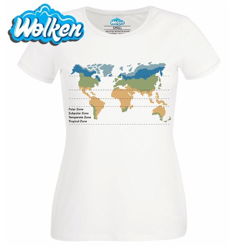 Obrázek produktu Dámské tričko Mapa světa Klimatické Pásy