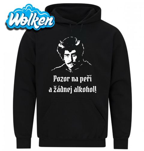 Obrázek produktu Pánská mikina Čert Pozor na peří a žádnej alkohol!