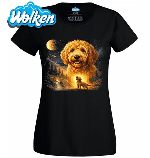 Obrázek produktu Dámské tričko Goldendoodle a Kouzlo Úplňku