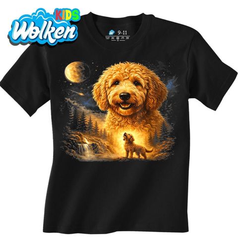Obrázek produktu Dětské tričko Goldendoodle a Kouzlo Úplňku