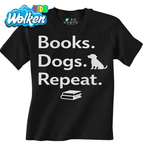 Obrázek produktu Dětské tričko Rutina Pejskaře Books Dogs Repeat