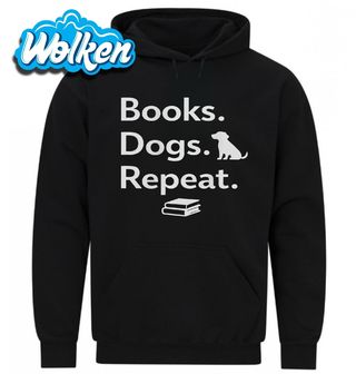 Mikina Rutina Pejskaře Books Dogs Repeat.jpg