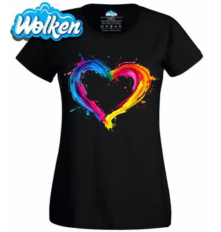 Dámské tričko Barevné Srdce Lásky Splash Heart.jpg