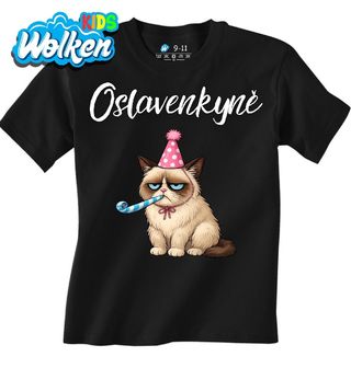 Dětské tričko Mrzutá Siamská kočka Oslavenkyně.jpg