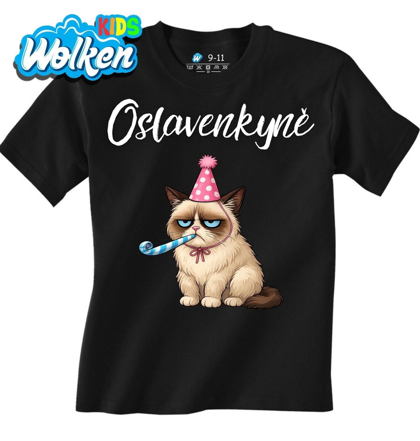 Dětské tričko Mrzutá Siamská kočka Oslavenkyně.jpg