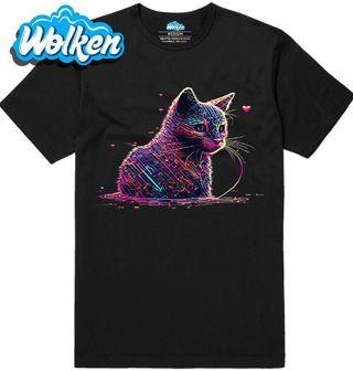 Pánské tričko Neonová Kočka Cyber Art.jpg