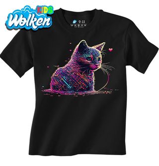 Dětské tričko Neonová Kočka Cyber Art.jpg