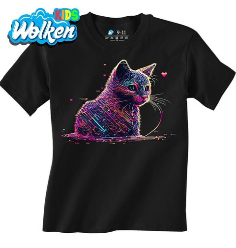 Obrázek produktu Dětské tričko Neonová Kočka Cyber Art