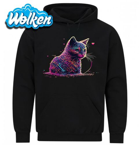 Obrázek produktu Pánská mikina Neonová Kočka Cyber Art