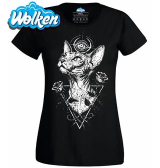 Dámské tričko Mystická Kočka Sphynx s Třetím Okem.jpg