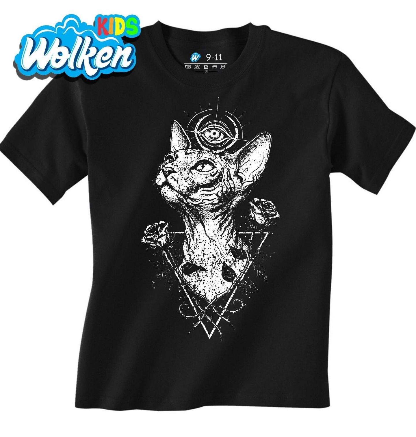 Dětské tričko Mystická Kočka Sphynx s Třetím Okem.jpg