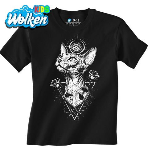 Obrázek produktu Dětské tričko Mystická Kočka Sphynx s Třetím Okem