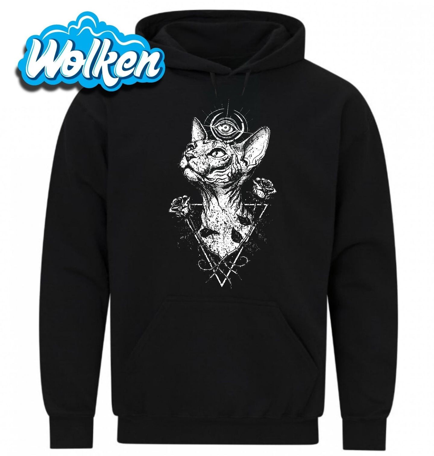 Mikina Mystická Kočka Sphynx s Třetím Okem.jpg
