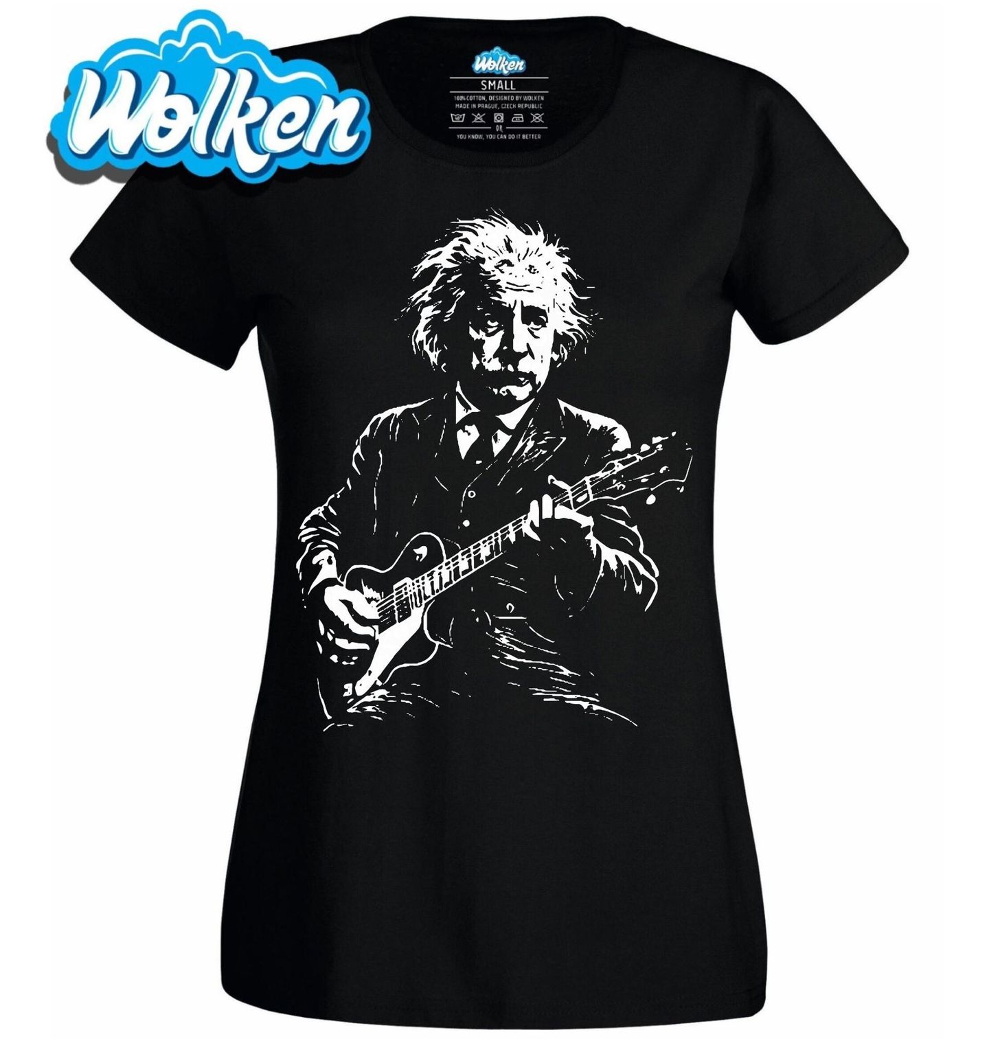 Dámské tričko Albert Einstein s Elektrickou Kytarou.jpg