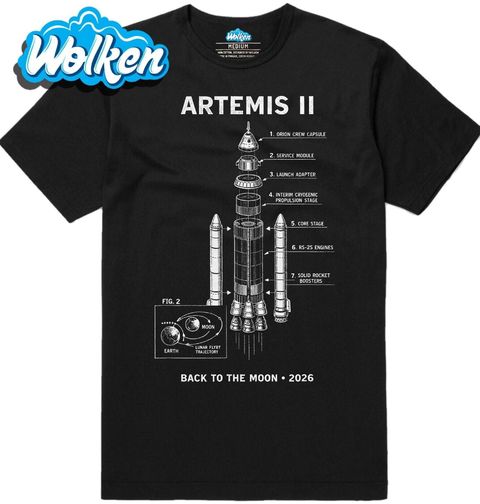 Obrázek produktu Pánské tričko NASA Raketa SLS Back to the Moon 2026