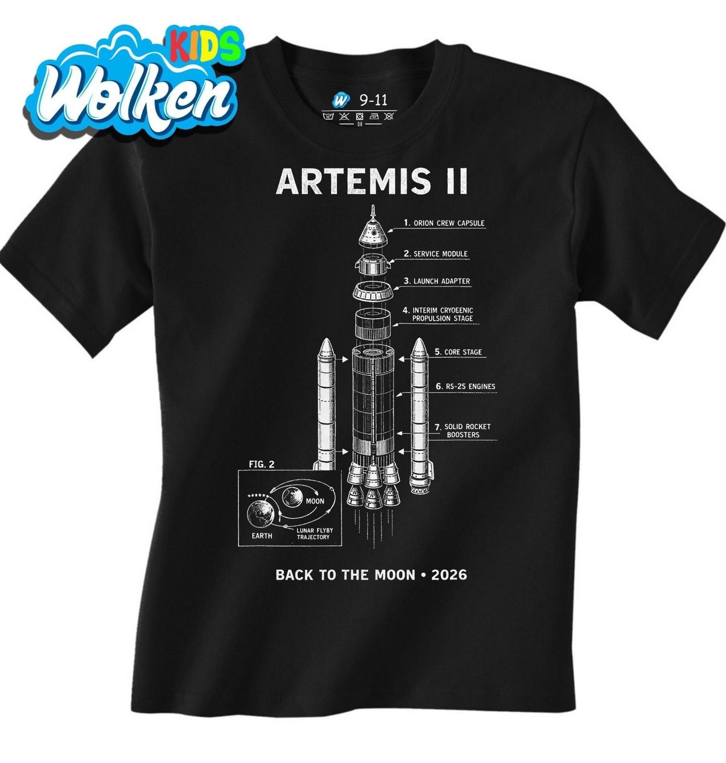 Dětské tričko NASA Raketa SLS Back to the Moon 2026.jpg