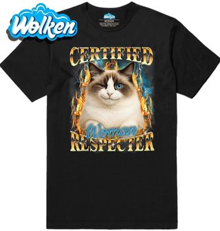 Pánské tričko Kočka Ragdoll Certified Woman Respecter.jpg