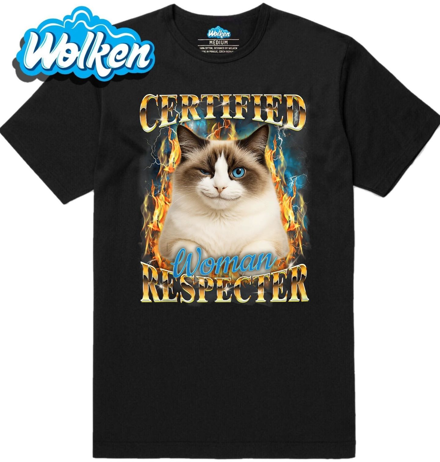 Pánské tričko Kočka Ragdoll Certified Woman Respecter.jpg
