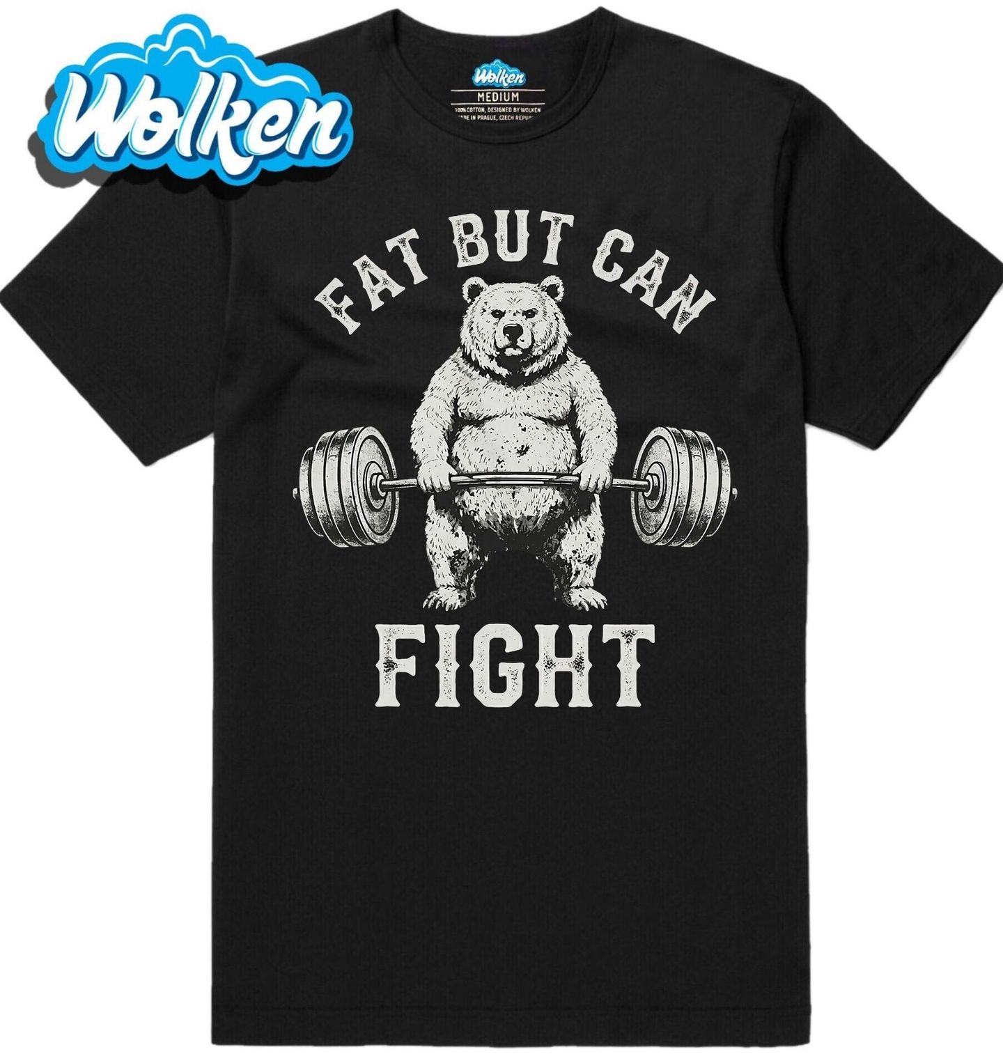 Pánské tričko Silný Medvěd Fat But Can Fight.jpg