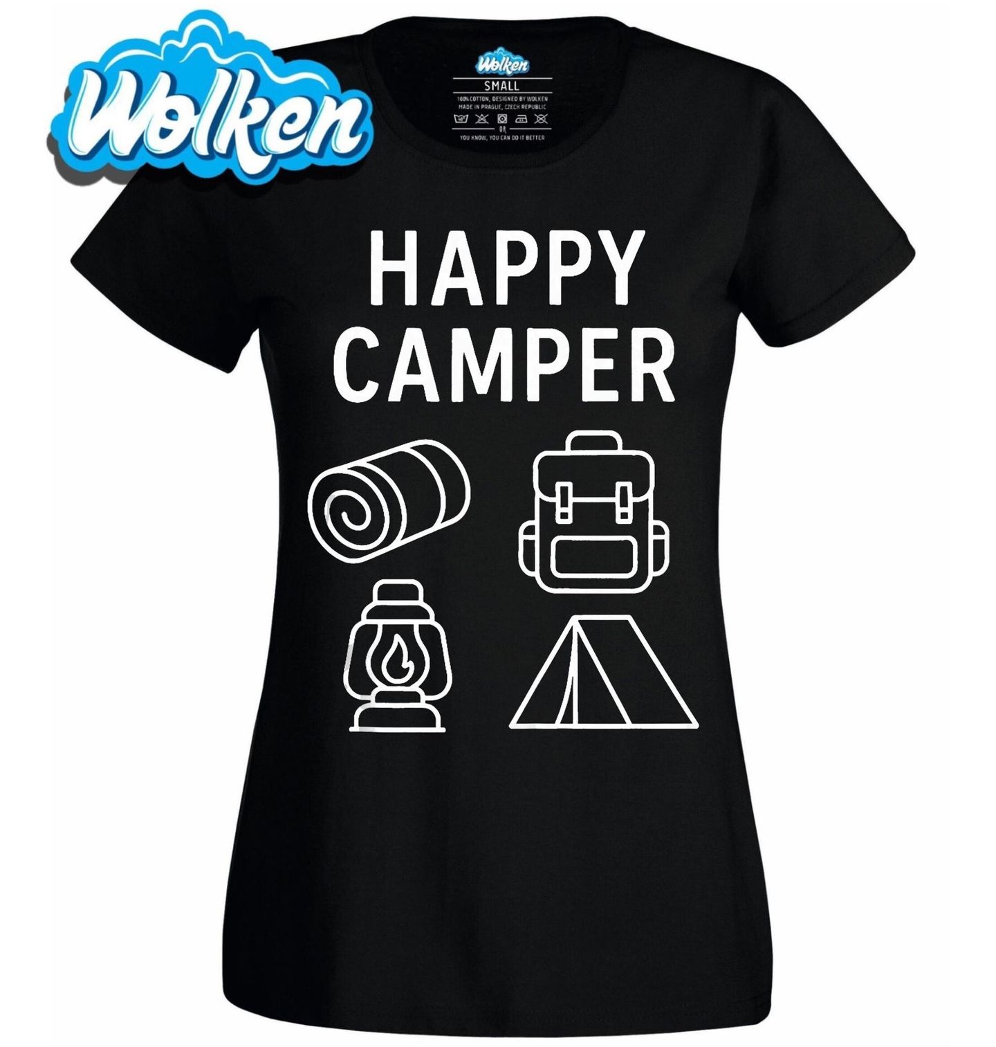 Dámské tričko Milovník Kempování Happy Camper.jpg