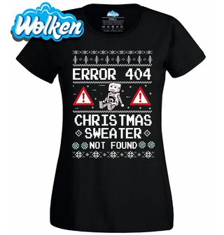 Dámské tričko Chyba 404 Vánoční svetr nenalezen Ugly Sweater.jpg