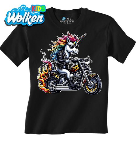 Obrázek produktu Dětské tričko Rockový Jednorožec na Chopperu