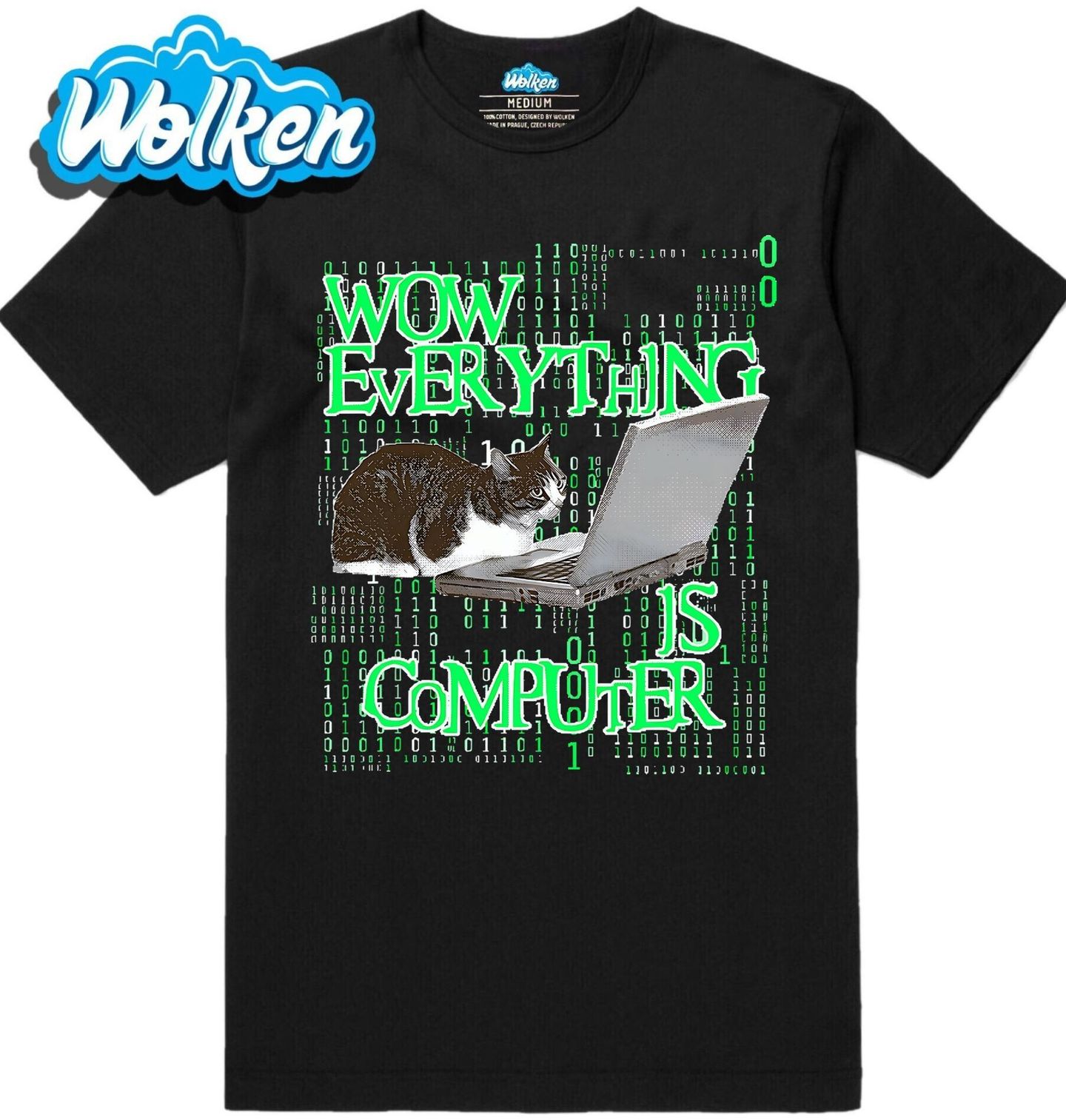 Pánské tričko Kočičí Hacker Everything is Computer Matrix.jpg