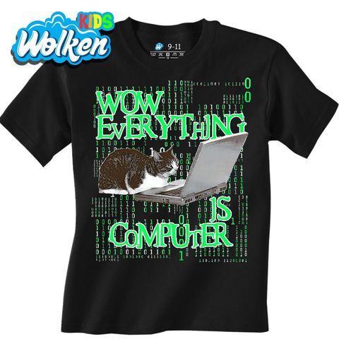 Obrázek produktu Dětské tričko Kočičí Hacker Everything is Computer Matrix