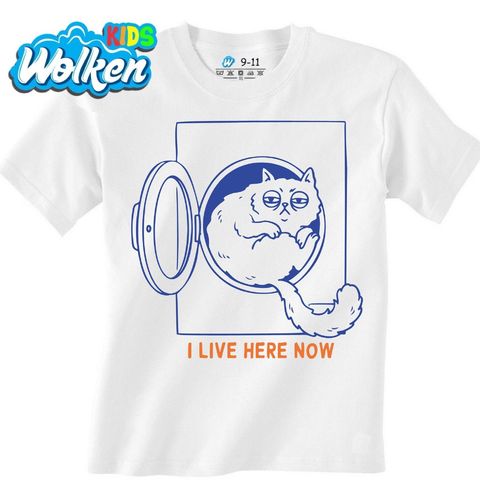 Obrázek produktu Dětské tričko Kočka v Pračce I Live Here Now
