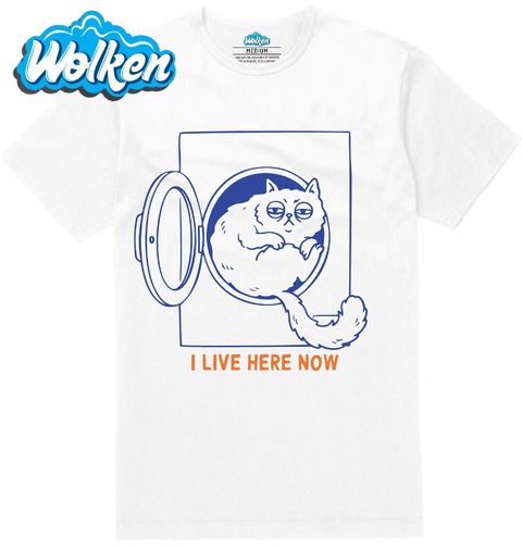 Obrázek produktu Pánské tričko Kočka v Pračce I Live Here Now
