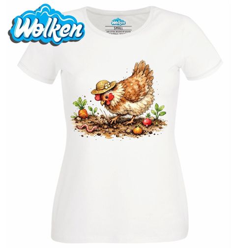 Obrázek produktu Dámské tričko Farmářská Slepice na Lovu Žížal