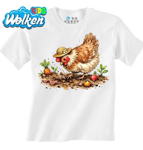 Obrázek produktu Dětské tričko Farmářská Slepice na Lovu Žížal