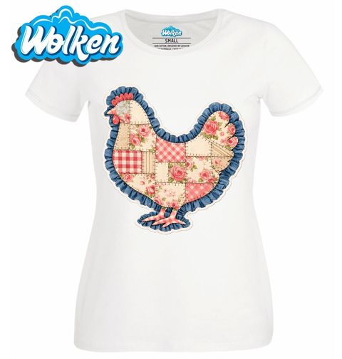 Obrázek produktu Dámské tričko Sešívaná Slepice s Růžemi