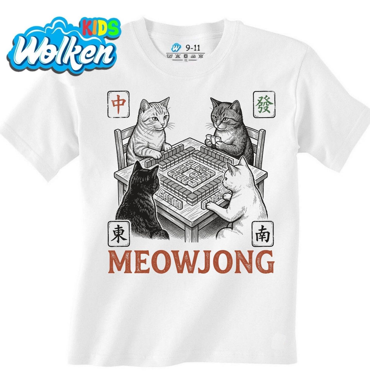 Dětské tričko Kočičí mistři Meowjongu.jpg