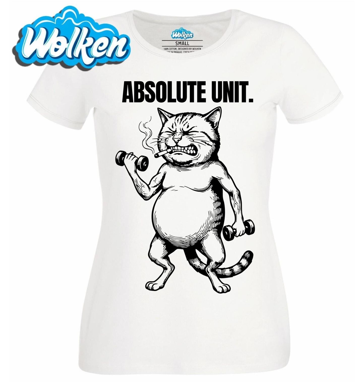 Dámské tričko  Kouřící Kočka s Činkou Absolute Unit.jpg