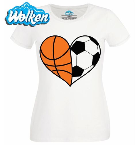 Obrázek produktu Dámské tričko Srdce Sportovce Fotbal a Basketbal