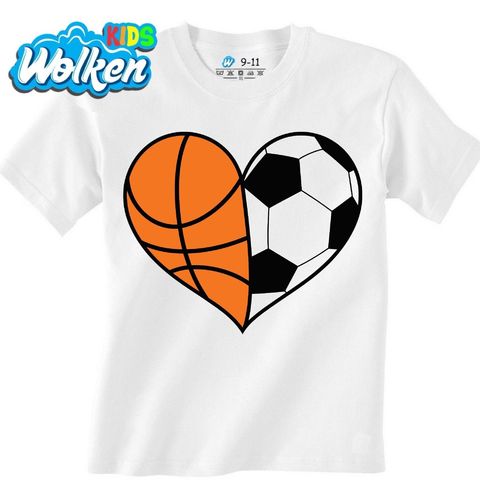 Obrázek produktu Dětské tričko Srdce Sportovce Fotbal a Basketbal