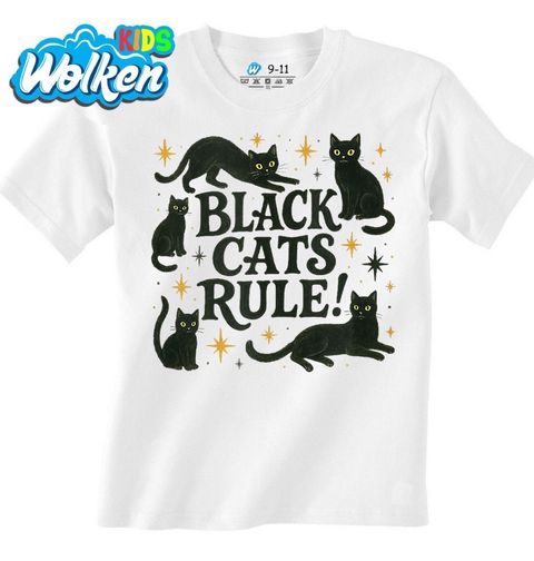 Obrázek produktu Dětské tričko Černé Kočky Vládnou Black Cats Rule