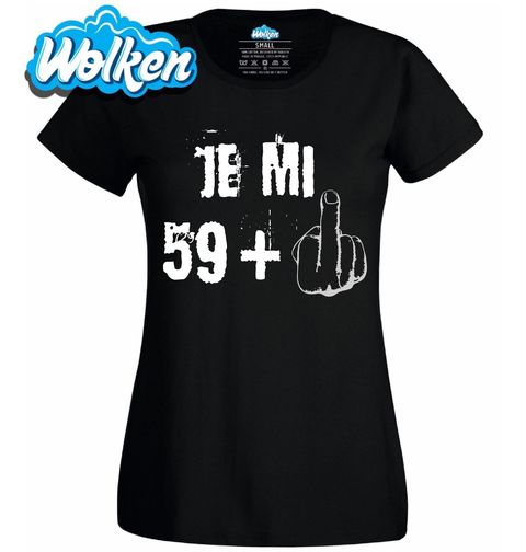 Obrázek produktu Dámské tričko Je mi 59 + 1 Prostředníček Šedesátiny