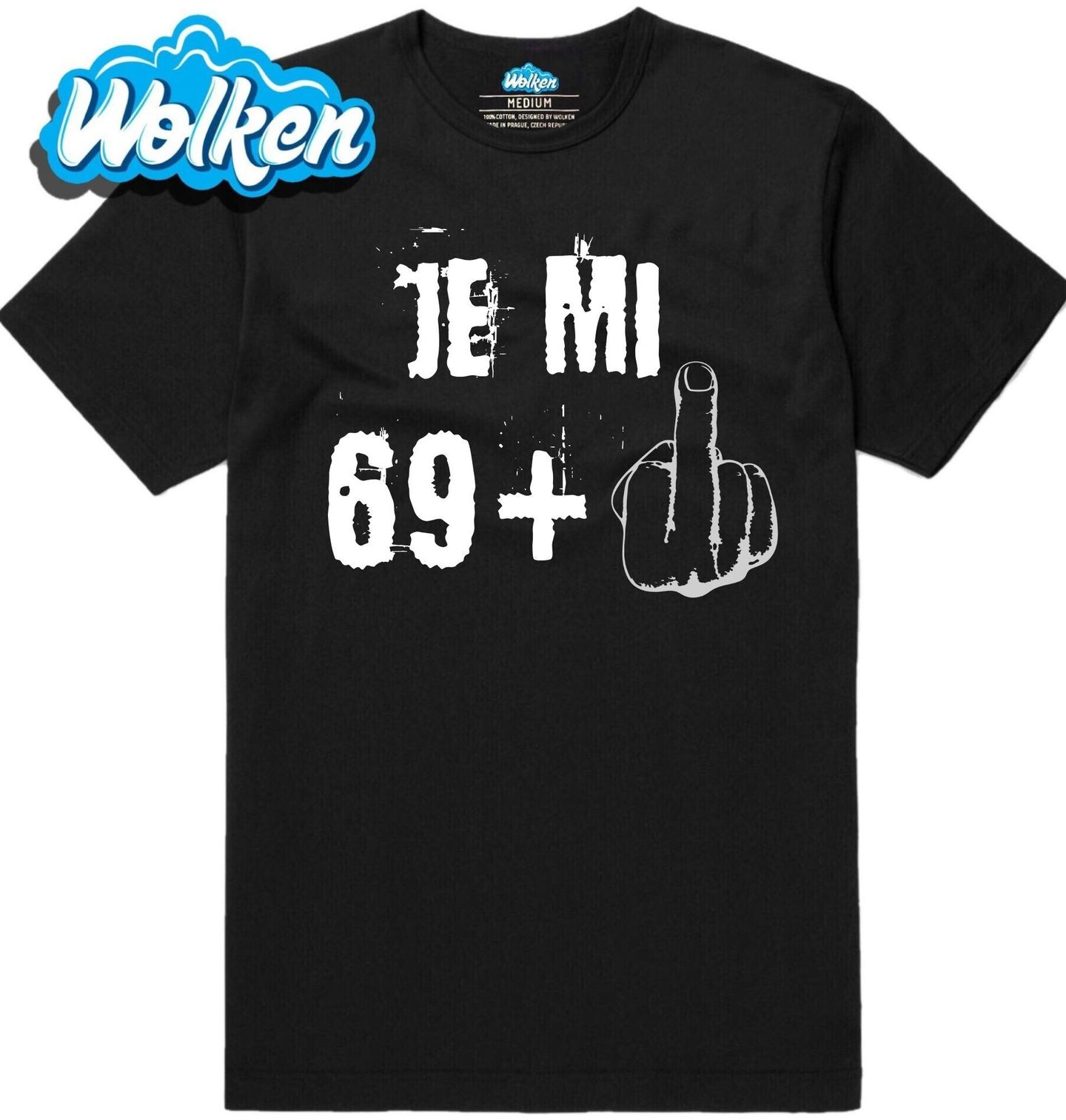 Pánské tričko Je mi 69 + 1 Prostředníček Sedmdesátiny.jpg
