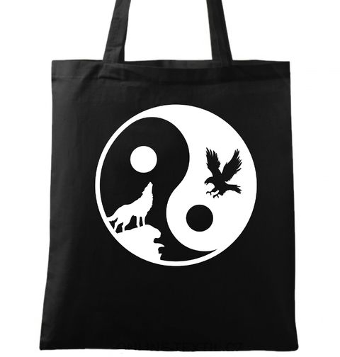 Obrázek produktu Bavlněná taška Jin a Jang vlk, orel a měsíc