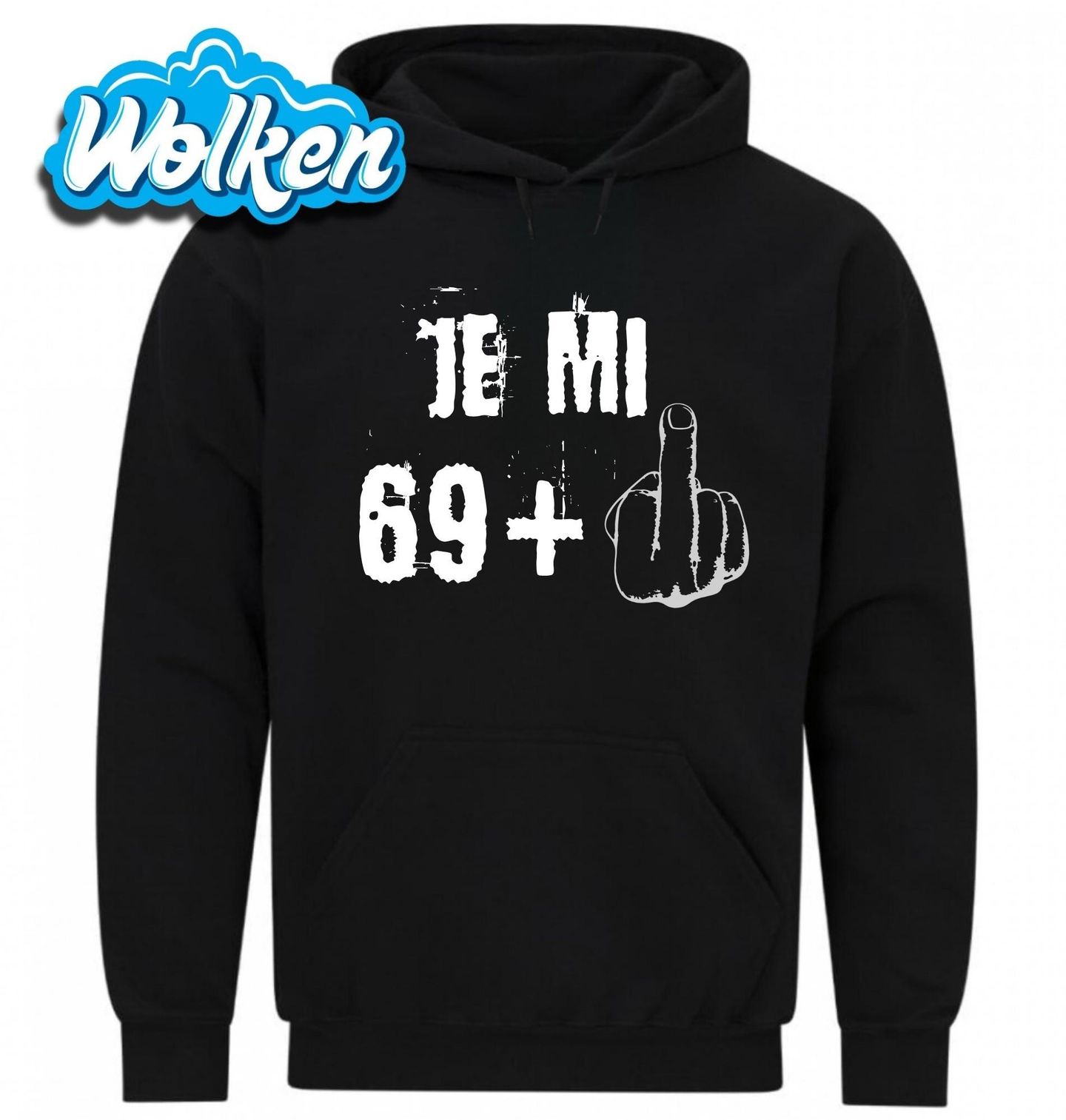 Mikina Je mi 69 + 1 Prostředníček Sedmdesátiny.jpg