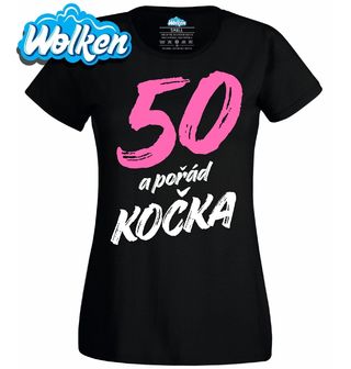 Dámské tričko 50 a pořád Kočka.jpg