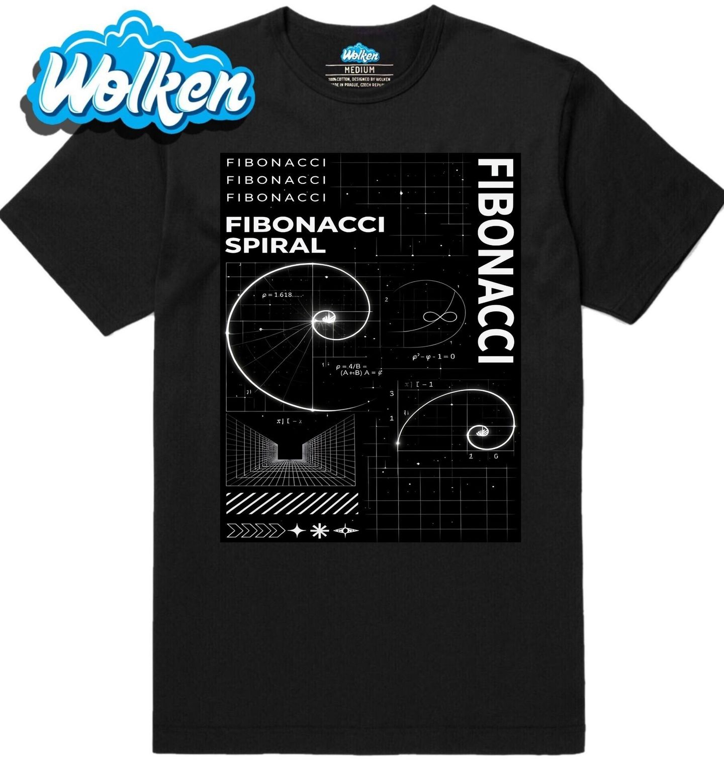 Pánské tričko Fibonacciho Posloupnost Fibonacci Spiral.jpg
