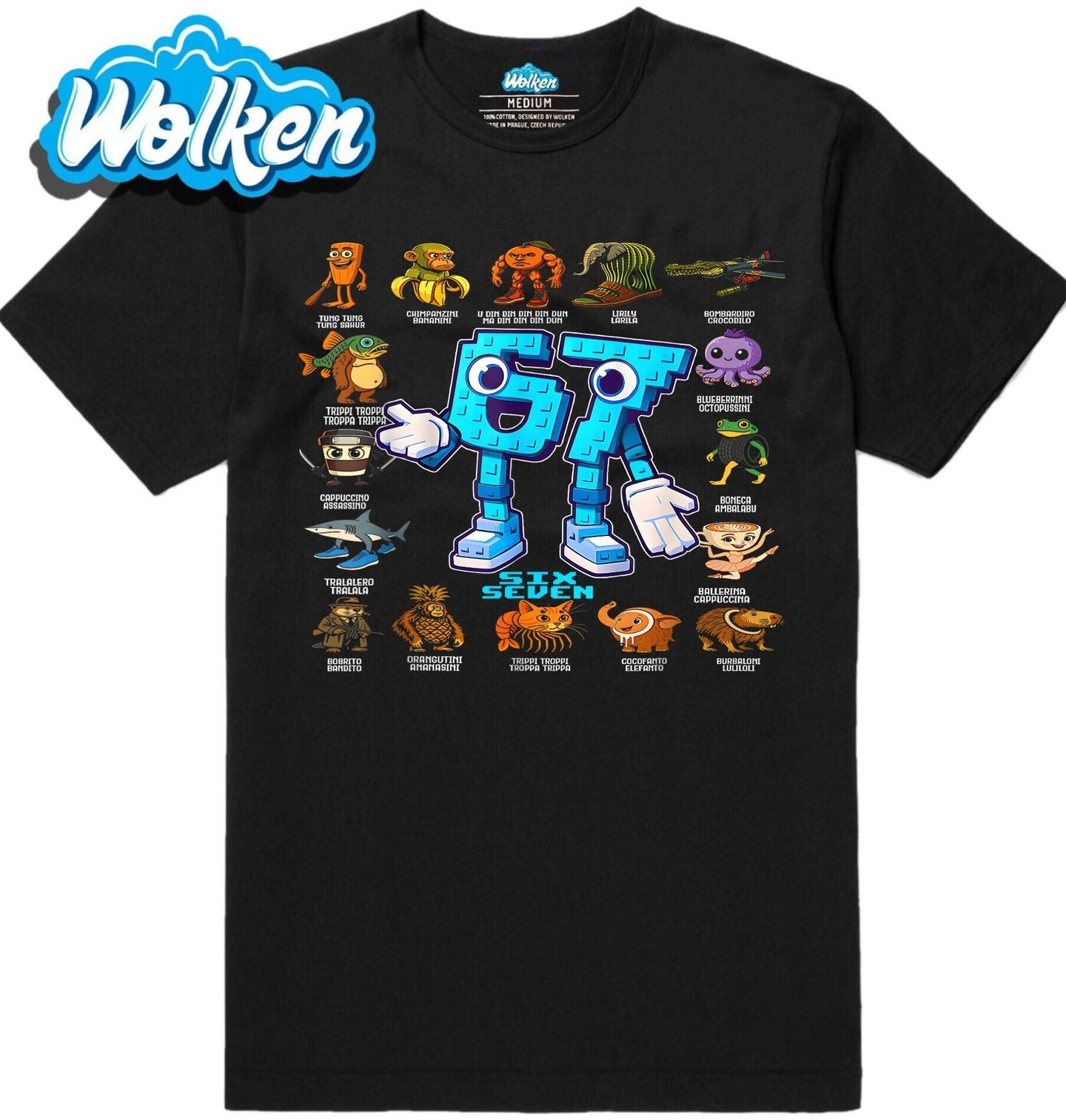 Pánské tričko Brainrot Lego 67 Six Seven.jpg
