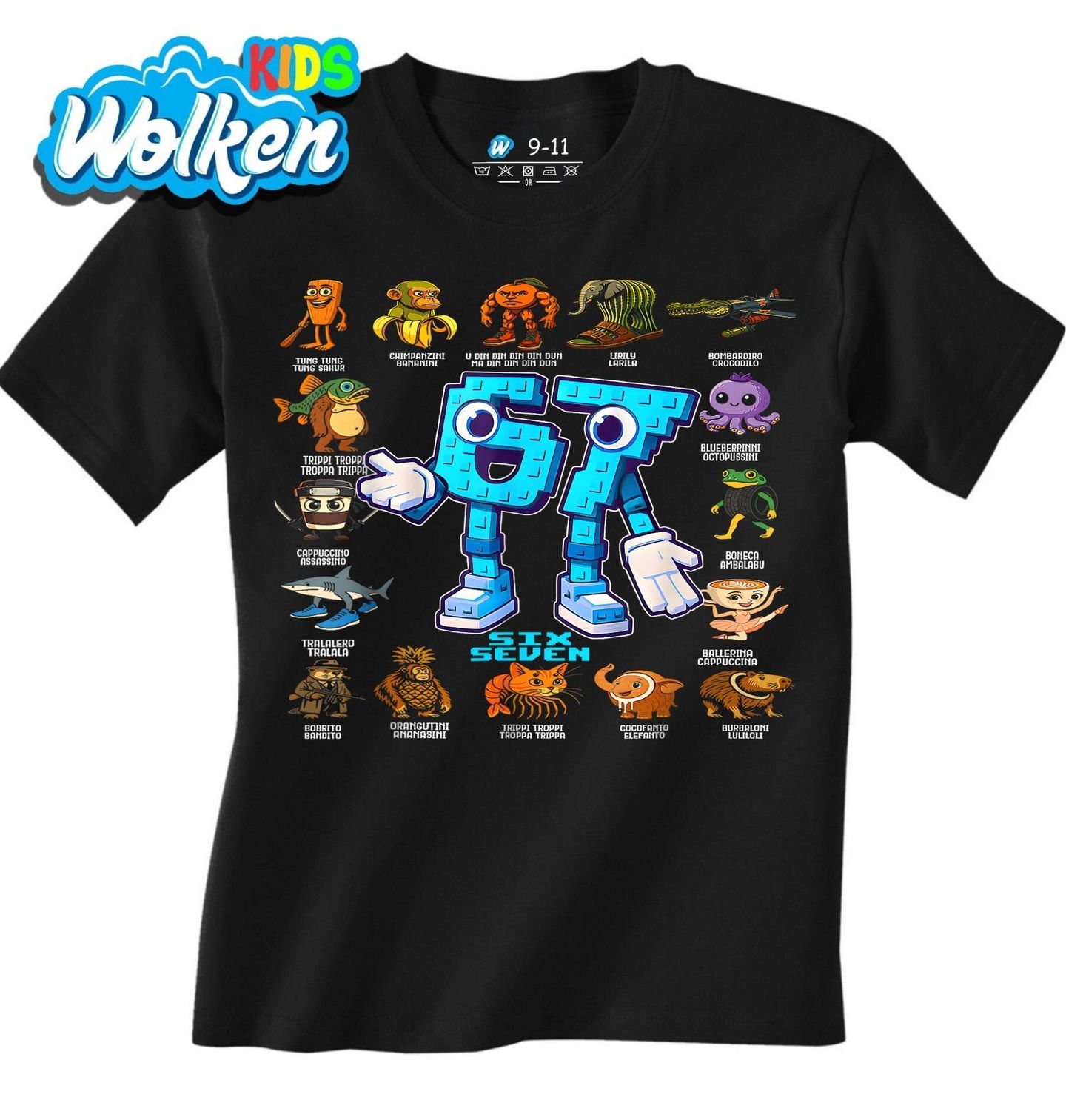 Dětské tričko Brainrot Lego 67 Six Seven.jpg